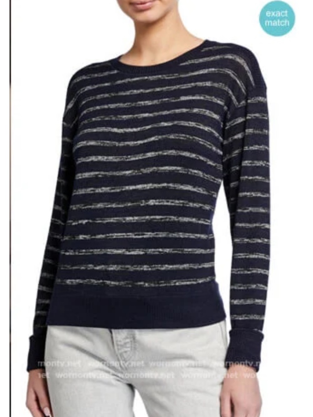 Rag & Bone Navy Crewneck stripe Sweater M - Picture 1 of 9